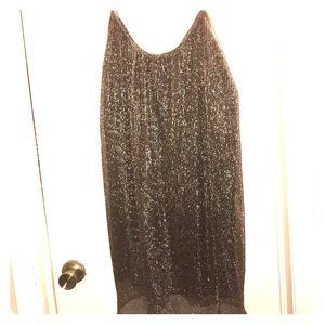 Shiny black and gold dress